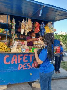 Joassaint sells breakfast from her stand